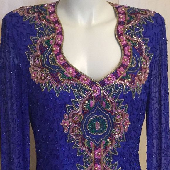 Vintage Collection Adriana papell beaded dress - Picture 2 of 8